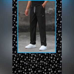 Manfinity Men Letter Patched Drawstring Waist Straight Leg Pants 👖